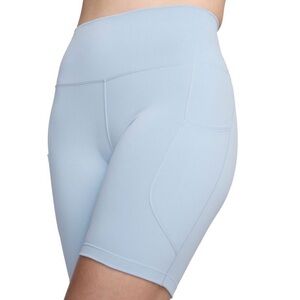 Nike Light Blue High-Waisted Biker Shorts